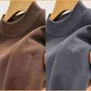 Men's Fleece-Lined Warm Long-Sleeve Half High Collar Base Layer Shirt for Autumn/Winter
