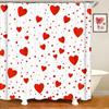 Занавеска для душа на День святого Валентина Падающий красный Пара Романтическая любовь Ванная комната Декоративная Водонепроницаемая занавеска для душа 90x180см