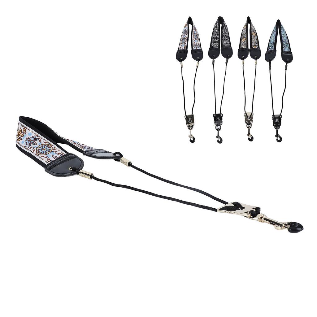 Ремень для шейного ремня с вышивкой для альт-тенор-саксофона, регулируемые аксессуары для инструментов с металлическим крючком