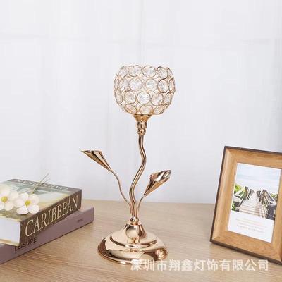 Подсвечник 1 шт., хрустальный, с одной головкой, металлические поделки, украшения, модель, подсвечник для комнаты, обеденный стол, свадьба, украшение для дома
