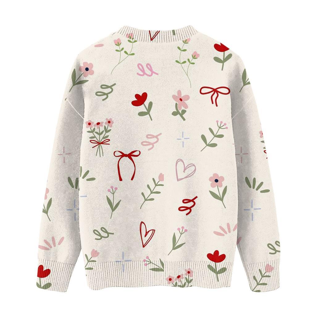 Happy  Sweatshirts For Women Knit Sweater Cute Shirt Fall Crewneck Pullover Tops