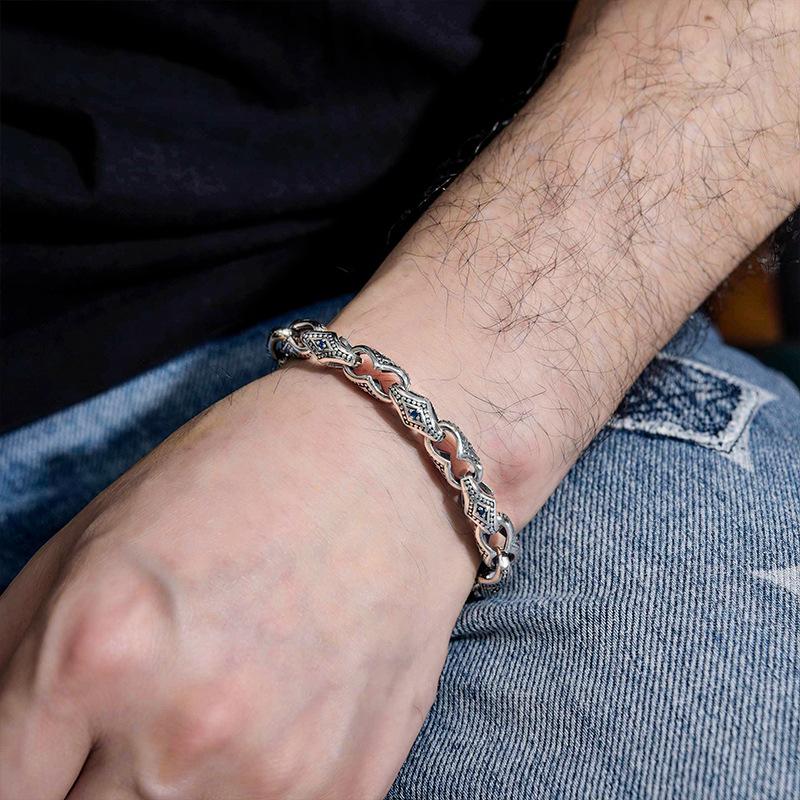 Винтажный хип-хоп браслет с узором сорняков для мужчин, модный панк-циркон, ювелирный аксессуар