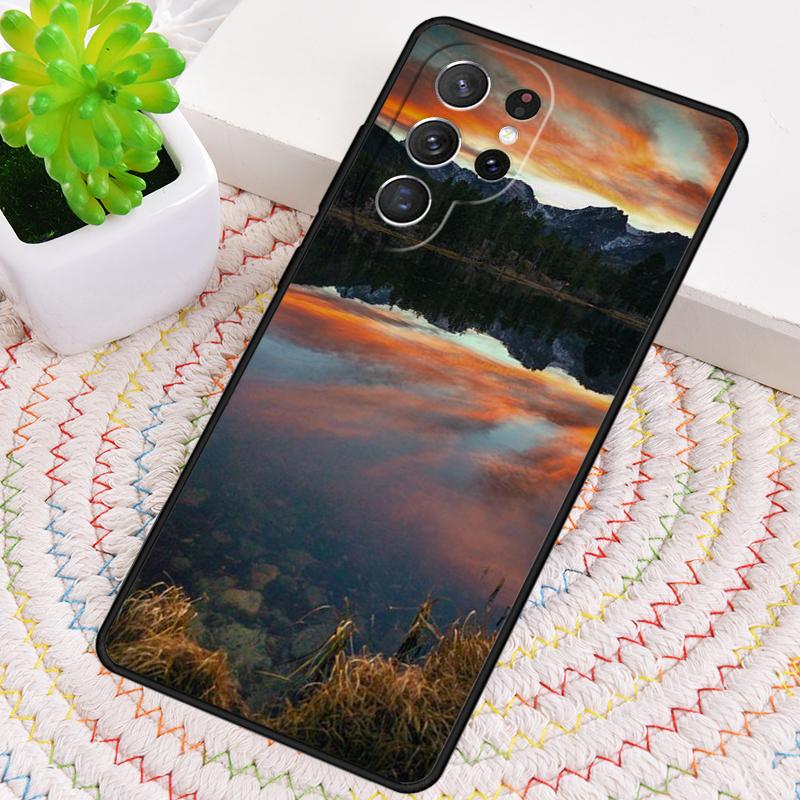 Силиконовый чехол для телефона Samsung Galaxy note 10 pro S26 S25 S24 S23 S22 S21 Plus Ultra с изображением отражения горы в озере Capa Cover
