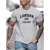 Летняя мужская футболка свободного кроя из 100% чистого хлопка большого размера с принтом в стиле Лондон-Англия с круглым вырезом и короткими рукавами