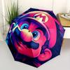 1pc Mario Artwork Self-Folding Cute Umbrella, 8-Bone Compact Travel Umbrella, Durable Plastic And Iron Frame086
