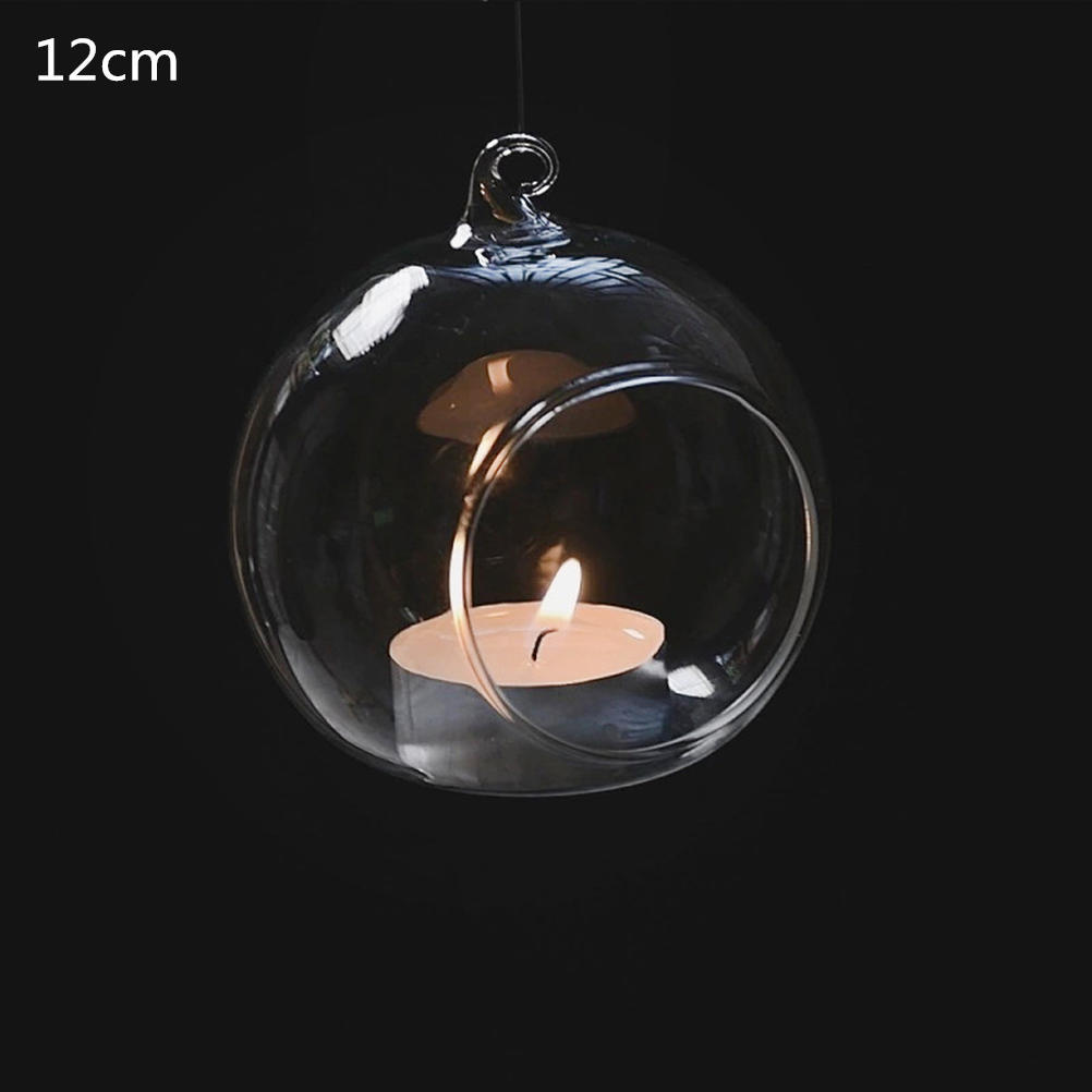 Round Bubble Hanging Clear Glass Terrarium Air Plant Tea Light Candle Holder