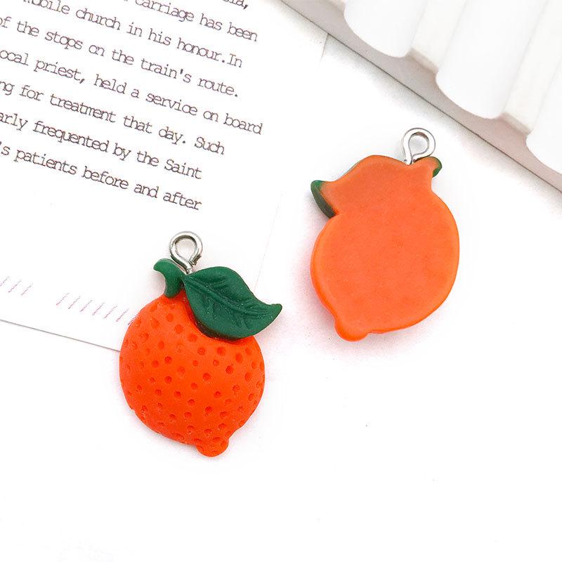 Креативный брелок-подвеска из оранжевой смолы в виде бургера и пиццы, ювелирный аксессуар