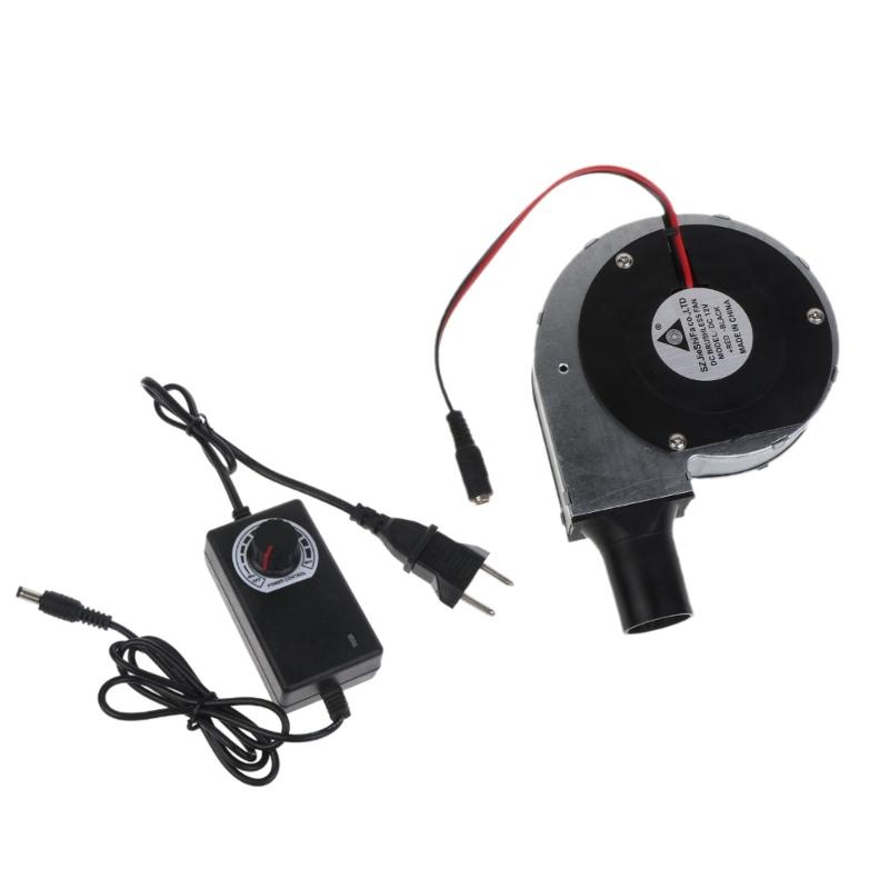 Вентилятор для барбекю, воздуходувка для барбекю 100 В 220 В 110x110x28 мм DC12V, вентилятор для жарки, регулируемая скорость, воздуходувка для розжига угля