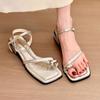 Fashion 2025 Summer Beach Vacation Women's Sandals Fashionable Simple Clip Toes Narrow Band Women's High Heels Women's Shoes Sandaria