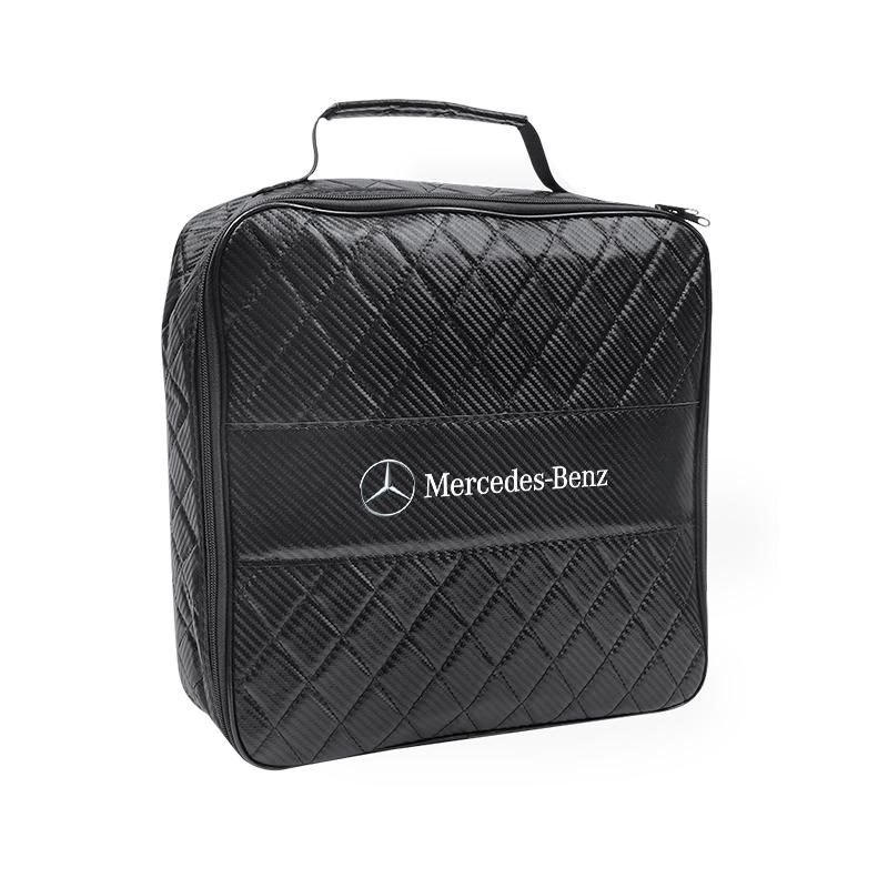 MEA4 Car Charger Leather Storage Pouch Waterproof Wear Resistant Cable Organizer Pouch For Mercedes-Benz GLC X253 X254 C-Class W205
