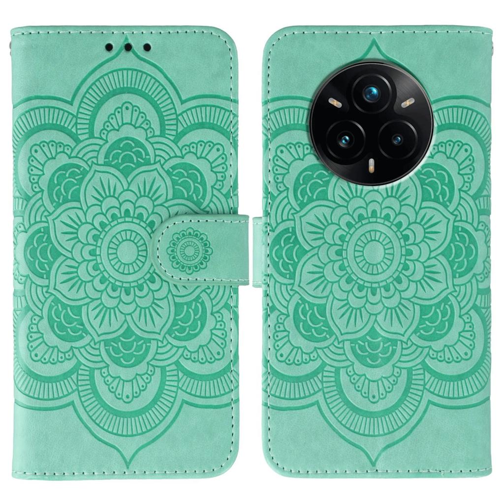 For Realme 14 Pro+ 5G Case PU Leather Mandala Imprinted Design Wallet Phone Cover