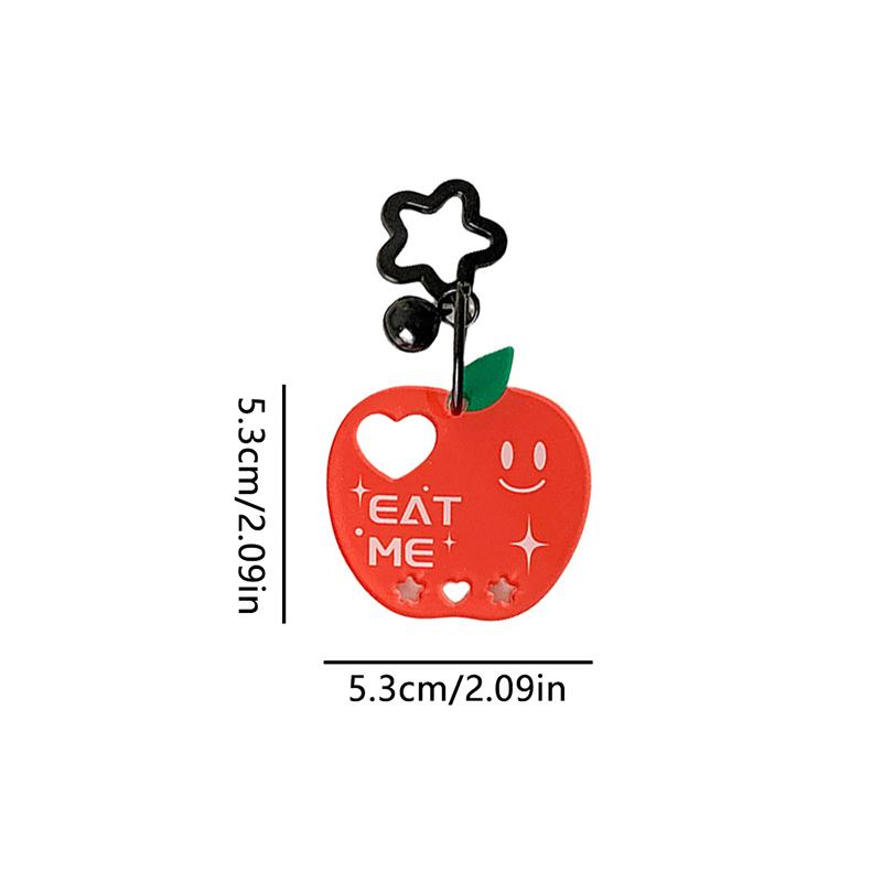 Cartoon Fruit Keychain Lemon Pear Apple Charm Pendant Diy Keyring Jewelry For Girl Women Gift Bag Decoration