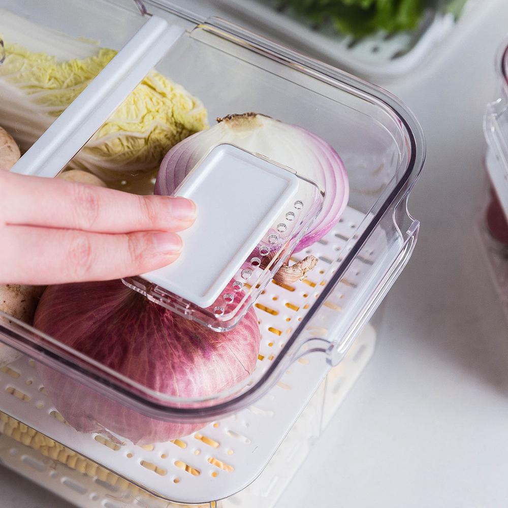 ПЭТ-холодильник, контейнеры для хранения продуктов с крышкой, кухонный отдельный контейнер для морозильной камеры с уплотнением для овощей, фруктов, мяса, коробка для свежего мяса, органайзер