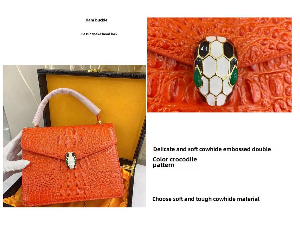 Женские сумки из натуральной кожи с крокодиловым узором - высококачественные фактурные сумки-мессенджеры