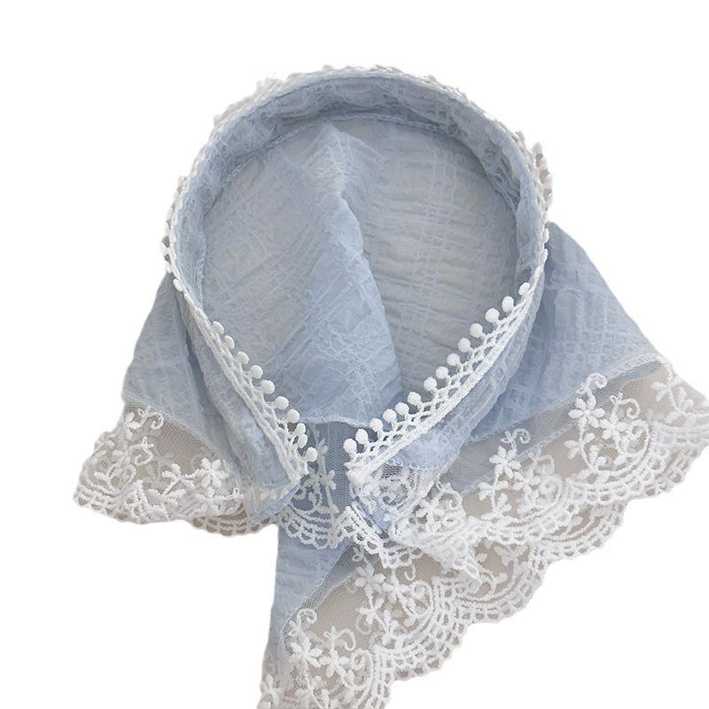 Ленивый треугольный платок из французского кружева: Женская пасторальная шелковая повязка на голову