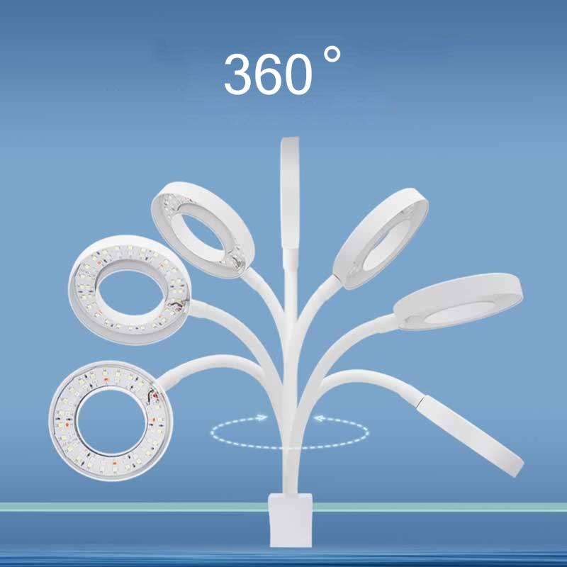 USB 8 Вт Аквариумный светодиодный светильник Clip-on Light 360-градусный вращающийся светильник для аквариумов для выращивания растений в соленой воде 4 цвета регулируемый