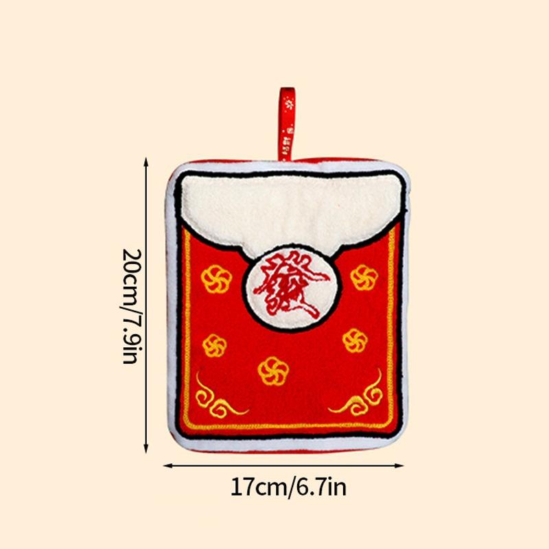 Spring Festival Hanging Towels Chinese New Year Hanging Towel Super Absorpted Wipe Cloth Kitchen Cleaning Towels