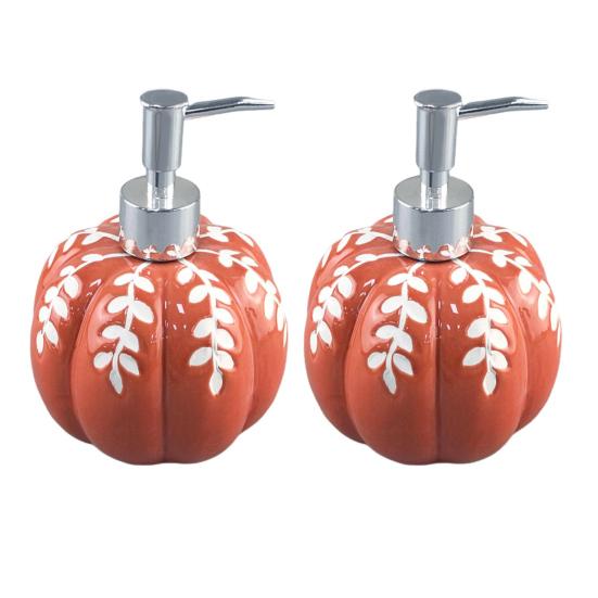 2Pcs 460ML Halloween Pumpkin Liquid Soap Dispenser Shampoo Body Hand Wash Shower Gel Facial Cleanser Container Bathroom Refillable Empty