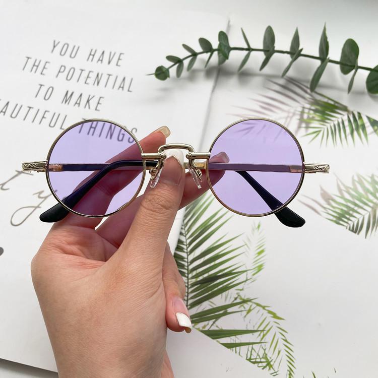 Ретро-очки в стиле хип-хоп, маленькая круглая оправа, уличные мини-очки, забавные солнцезащитные очки, маленькие очки Prince