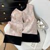 New Fashion Casual Vest Jacquard Button Women's Sleeveless Top