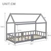 Lit d'appoint - MUVOE - 90 x 200 cm - Bois de pin gris - Avec sommier à lattes - Pour enfant