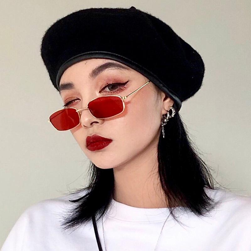 ZXWLYXG New Small Rectangle Sunglasses Women Retro Brand Designer Red Sun Glasses Men Glasses Female Unisex