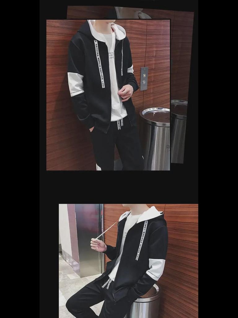 Мужская модная повседневная толстовка и костюм в корейском стиле - коллекция осень/зима, легкая и стильная для лета