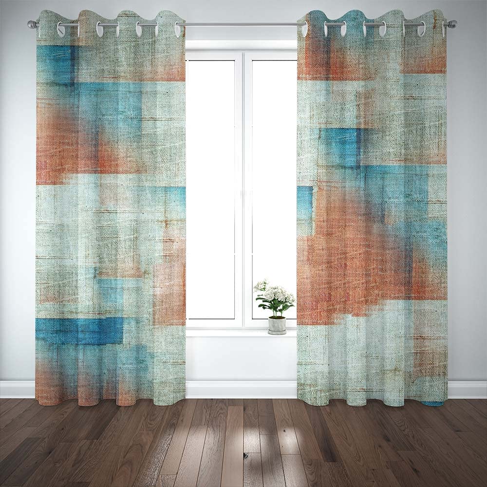 Серый и бежевый Абстрактное искусство Оконные украшения Шторы Гостиная Спальня Внутренние Детские Домашний Полиэстер Затенение Шторы Украсить