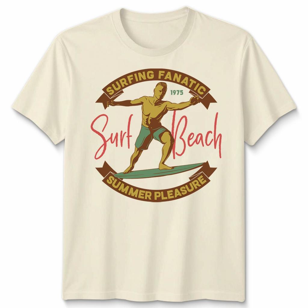 Surfing Fanatic Unisex T Shirt Cool Surfer Design Summer Holiday Clothing Tee