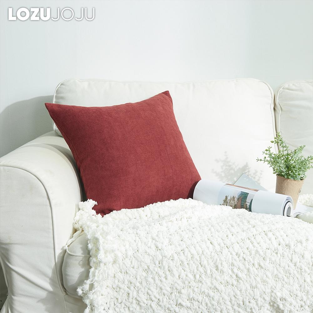 Lozujoju 11 Colors 1pc Simple Modern Style Solid Sofa Cushion Cover Bed Pillow Cases For Car Sofa Office 45x45cm
