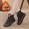Women's 2024 Velvet High-Top Leather Boots: Warm Cotton Short Boots YB-98