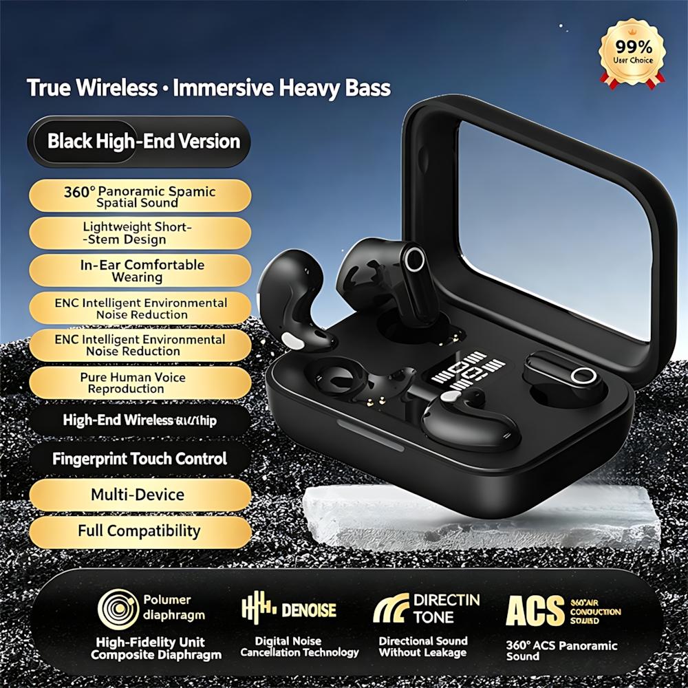 Xiaomi Wireless Earphones Open In-ear Type HIFI Bass 2in1 Bluetooth Headset High-definition Electric Quantity Digital Display Earplugs