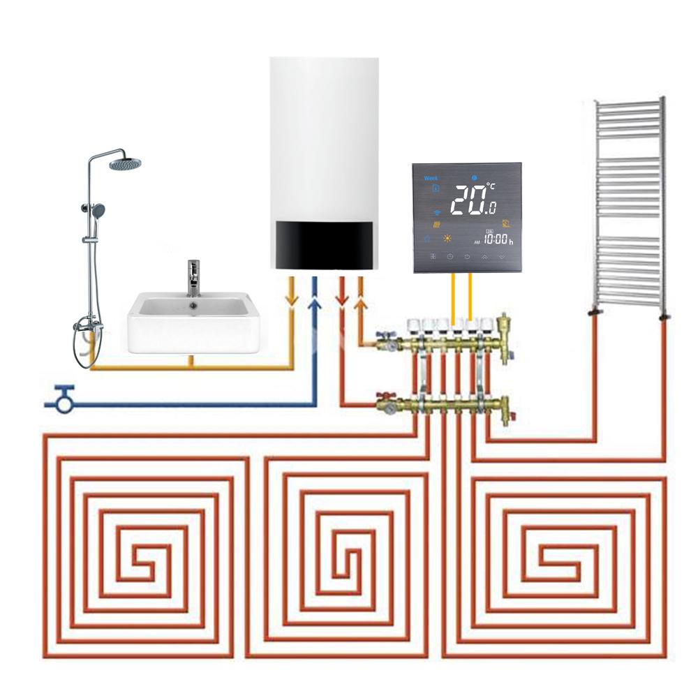 BTH-3000L-GALW Wi-Fi умный термостат для нагрева воды, цифровой регулятор температуры, большой ЖК-дисплей