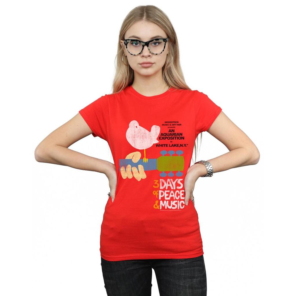 Woodstock Womens/Ladies Festival Poster Cotton T-Shirt