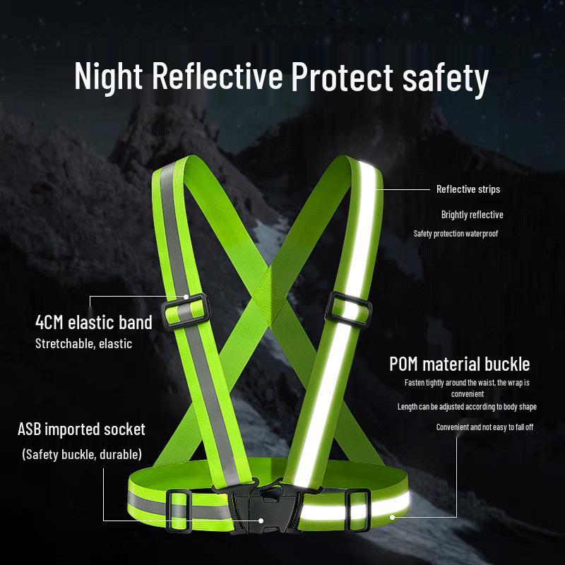 Adjustable Elastic Reflective Straps for Nighttime Cycling and Running Safety