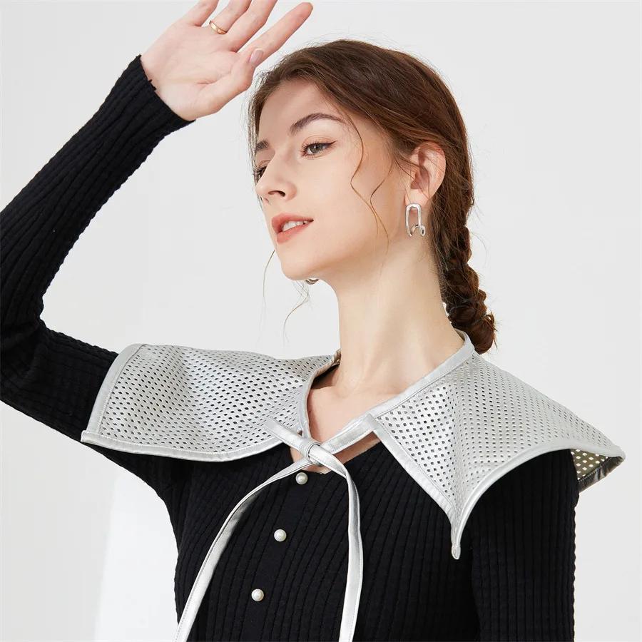Fashion Shoulder Wraps Shawl White Fake Collar Blouse Sweater Shirt Detachable Collar Shirt False Collar Bowknots Lapel Shawl