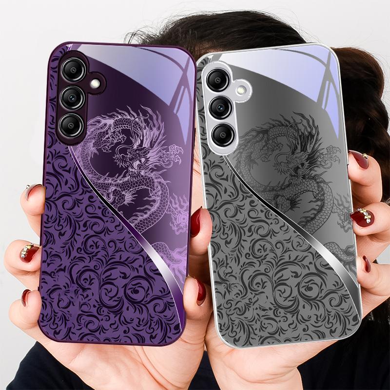 Dragon Totem Rose Purple For Samsung A20 30 22 23 24 25 26 31 32 A33 34 35 42 50 51 52 53 54 55 56 70 71 72 73 glass phone case