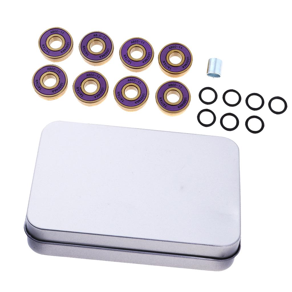 High Strength Titanium Skate Board Bearings Durable Low Friction Easy Install Scooter Quad Skate Alloy Hub Wheels