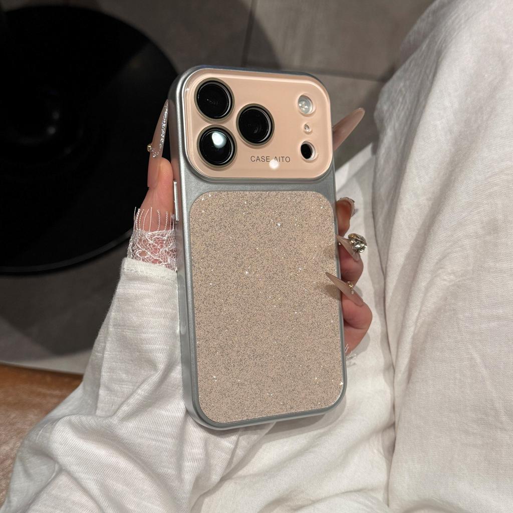 Чехол-защита для пленки камеры с блестящим градиентом для iPhone 1 16 17 Pro Max 13 14 17Pro, противоударный, с большим окном, Bling