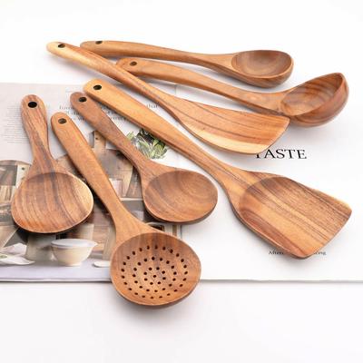 Jankng деревянная кухонная утварь, набор кухонных принадлежностей, антипригарная деревянная лопатка, ложка, дуршлаг, кухонная посуда, инструмент, бытовые кухонные инструменты