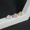 Hip Hop Rock VVS1 D Moissanite  Heart-shaped Stud Earrings 925 Sterling Silver Screw Ear Stud Fine Jewelry Diamonds Pass Test