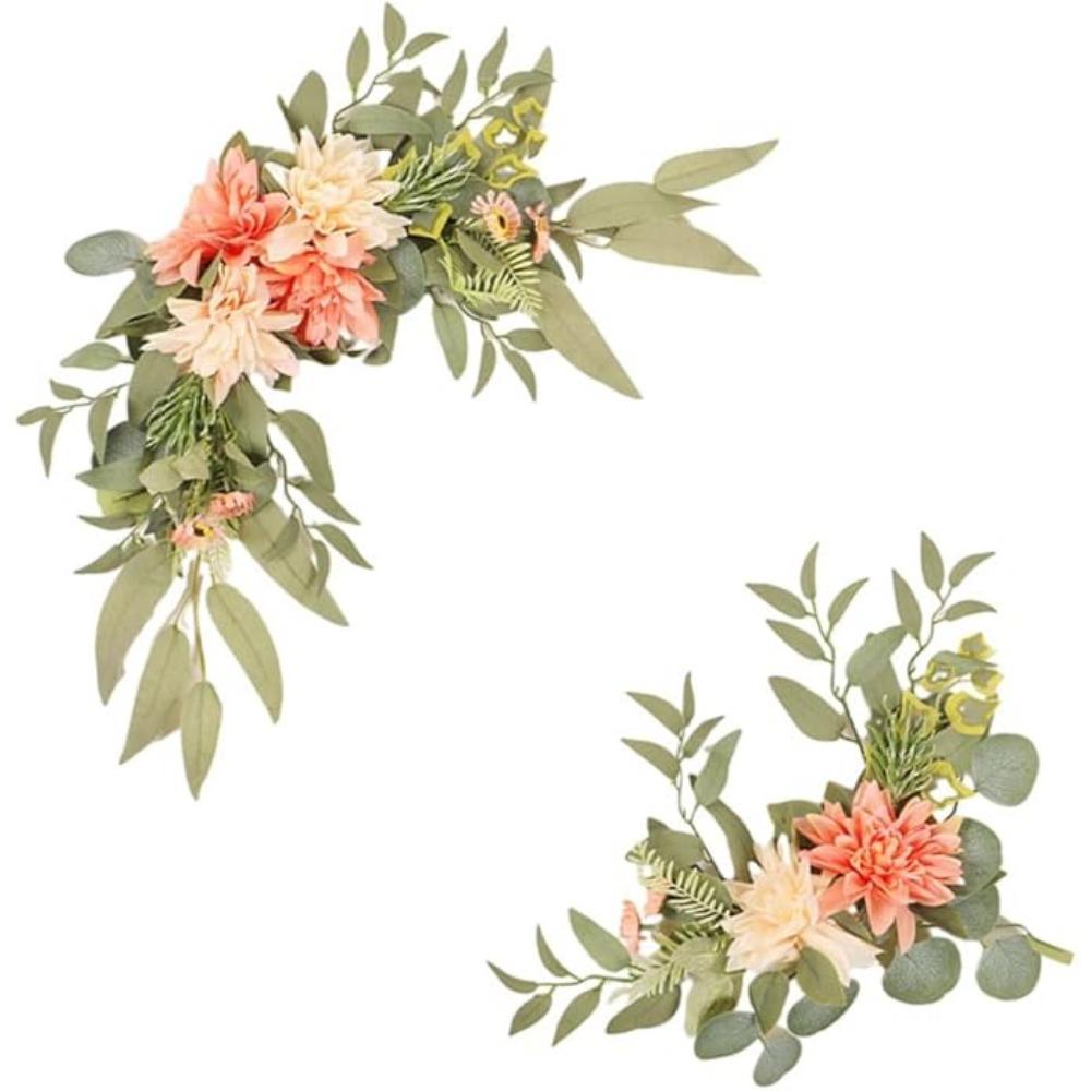 Welcome Sign Flower Swag Wedding for Wedding Party Reception Entrance Welcome Sign Artificial Silk Flowers Wall Hanging Ornament Decor