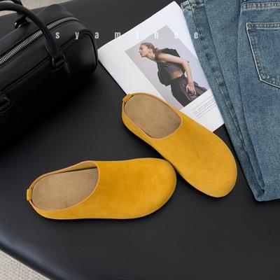 Кожа 25 лето новая ленивая обувь с открытой пяткой повседневная ленивая обувь матовая мягкая кожа женская повседневная обувь