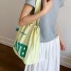 Nylon Drawstring Bags Light Weight Tote Bags Simple Letter Shoulder Bag  Summer