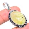Prehnite Handmade 925 Sterling Silver Jewelry Pendant 1.77" Q4S59