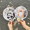4Pcs Cartoon Animal Reflector Folding Fan Mini Reflective Panda Fan Portable Handheld Fan  Daily Use