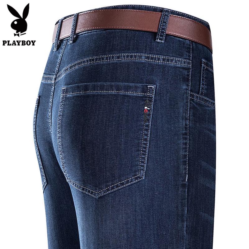 PLAYBOY 2026 Новые мужские эластичные джинсы прямого кроя с высокой талией