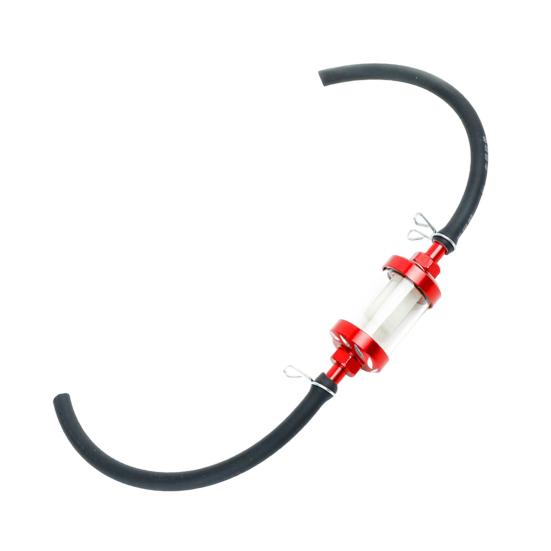 Visible Clear Glass Fuel Filter with Thickened 5/16-Inch Fuel Line And Hose Clamps Universal Oil Filter Kit