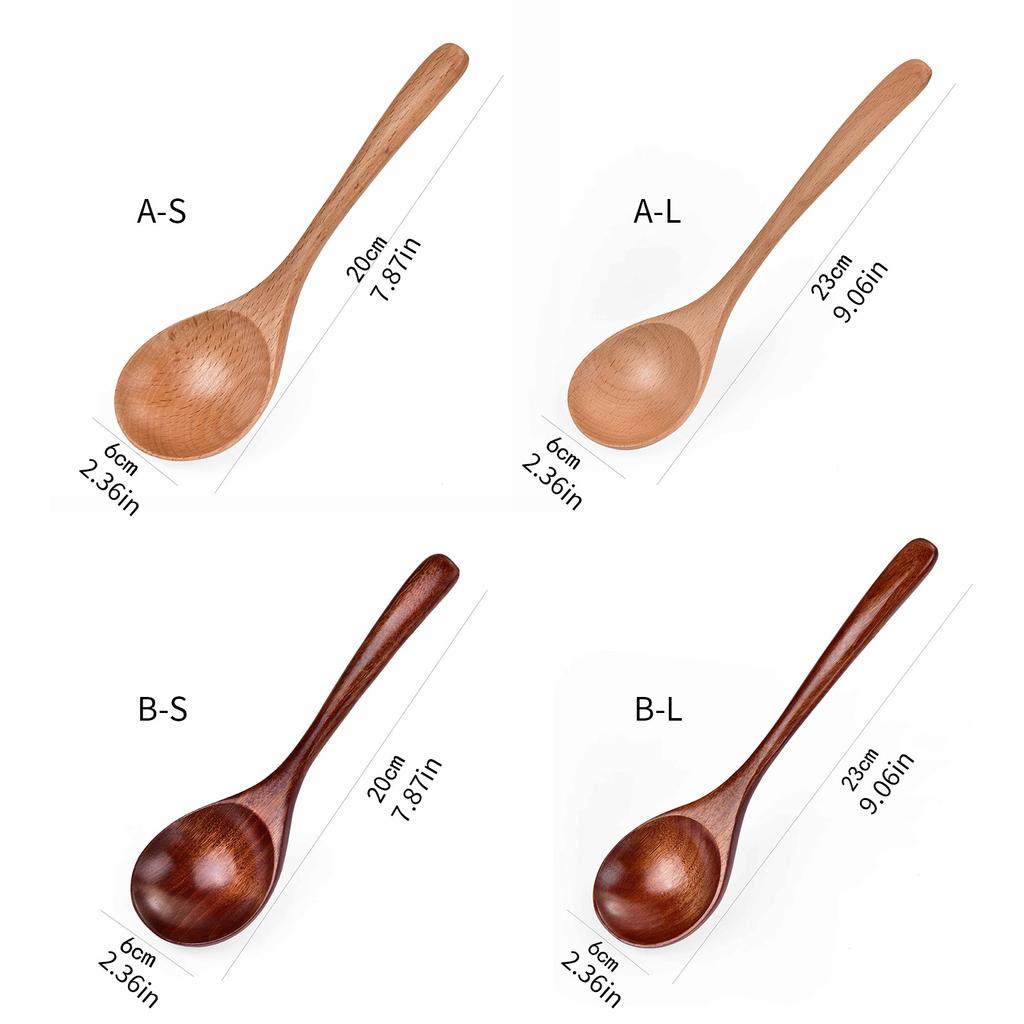 Japanese Style Wooden Soup Spoon With Long Handle Kitchen Utensil Practical Tableware For Home Dining Outdoor Use