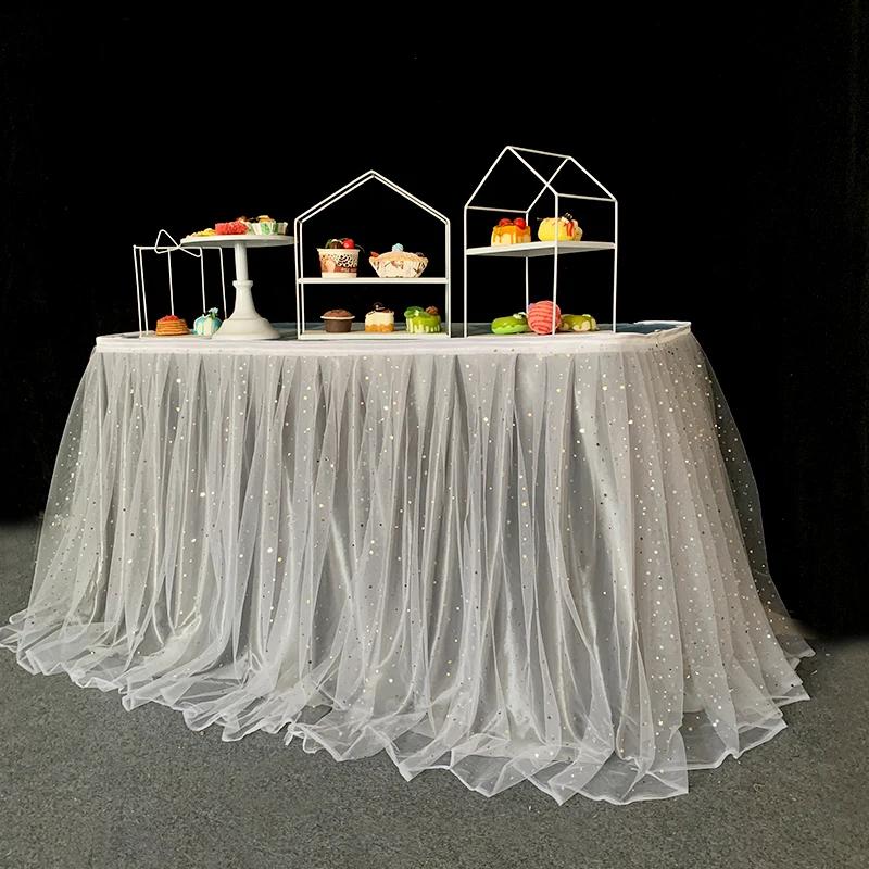Юбка для стола «Туту», тюль Wonderland, золотисто-коричневый, свадьба, день рождения, детский душ, домашний банкет, вечеринка, украшение